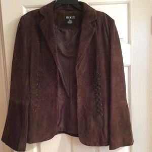 Vintage Y2K Brown cowhide boho jacket FestivaL!!